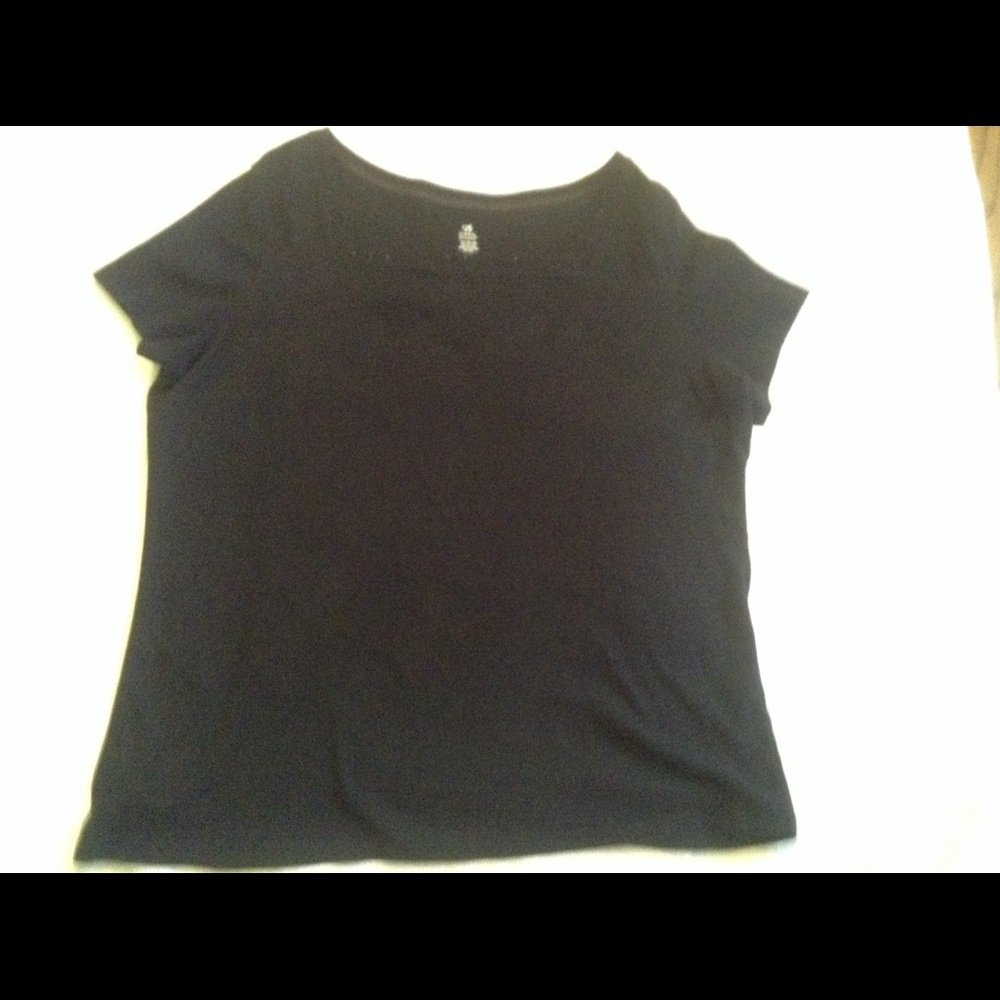 Black Crystal Studded Top Bobbie Brooks 1x